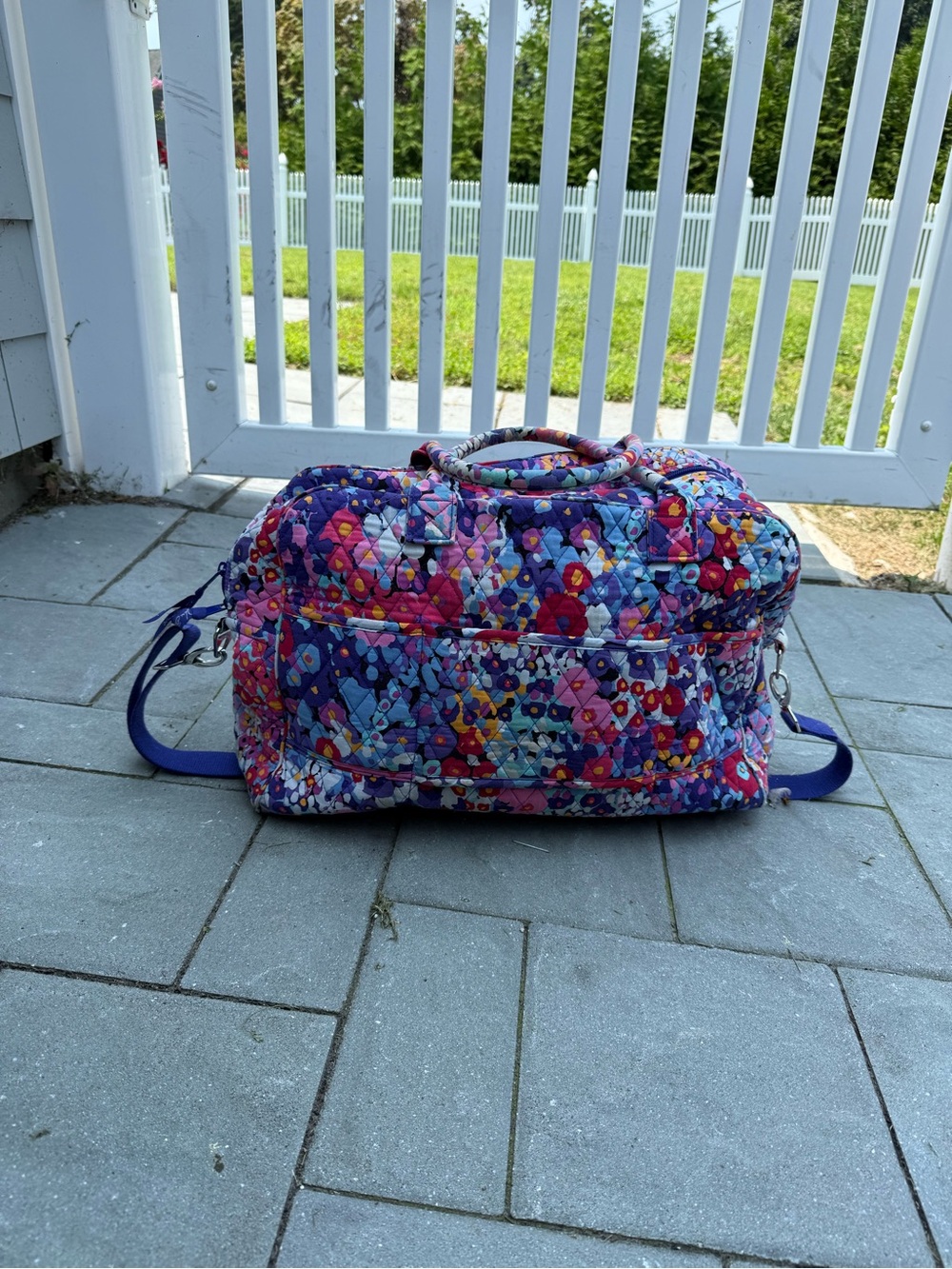 Vera Bradley Purple Quilted Travel Duffel with Multi Accent